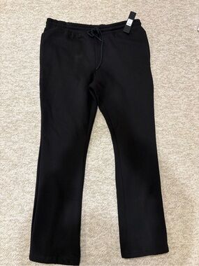 Black Novamen Tyson Back Zipper Skinny Flared Sweatpants.